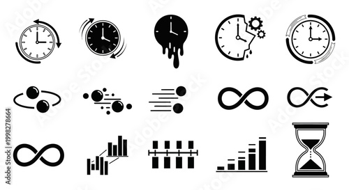 Photos Collection of time and graph icons.