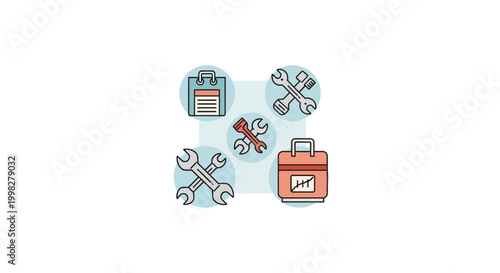 Tools and equipment for repair service.