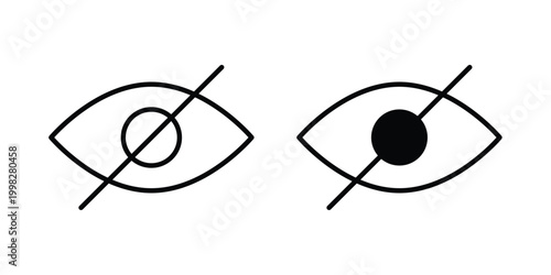 Hide icon strokes and flat black vectors. Illustrations EPS10