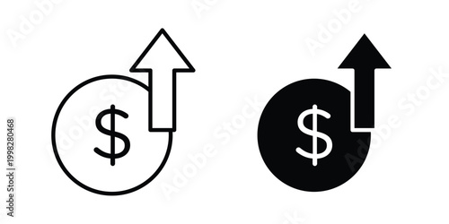 Fotografia high cost icon strokes and flat black vectors