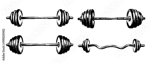 barbell , Traditional Chinese Brush , strokes swirl style