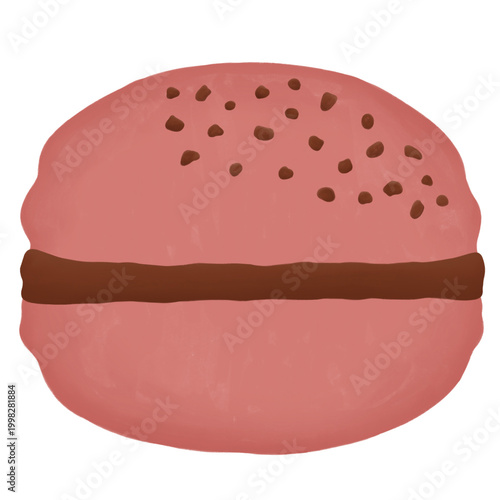 Digital sticker of macaron for invitations, menus, parties and more decorate.	
