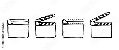 clapperboard , Traditional Chinese Brush , strokes swirl style