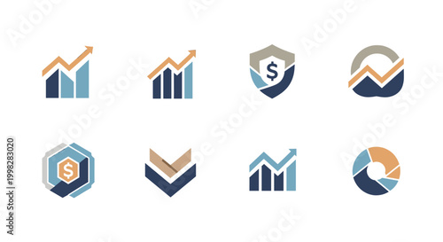 A modern graphic icon representing finance and investment. Ideal for business presentations, marketing materials, or social media, conveying stability