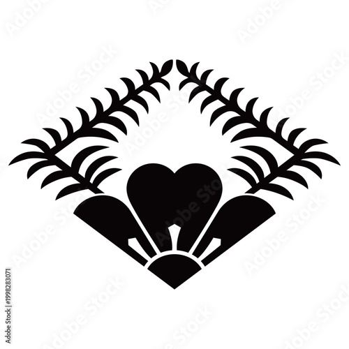 家紋です。葉付き覗き田字草といいます