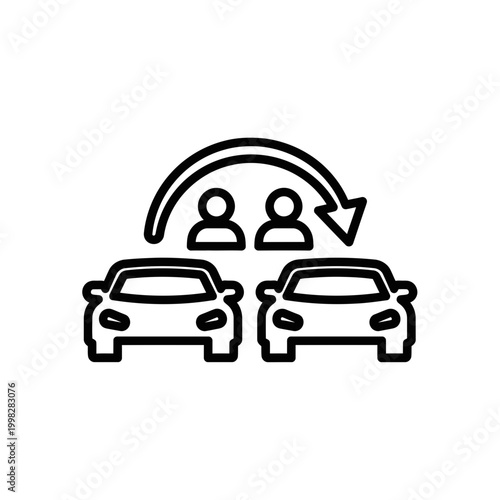 Car sharing with two people.
