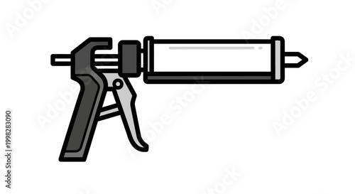 Caulk gun with nozzle applicator.