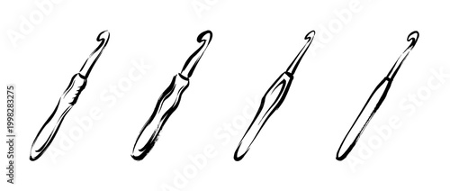 crochet hook , Traditional Chinese Brush , strokes swirl style