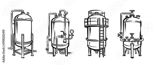 cryogenic tank , Traditional Chinese Brush , strokes swirl style
