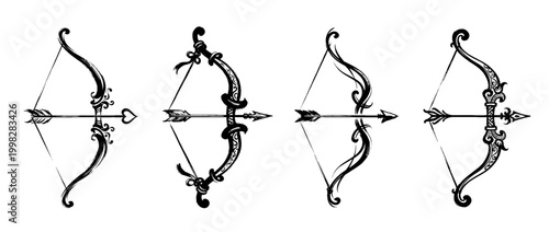 cupid bow , Traditional Chinese Brush , strokes swirl style