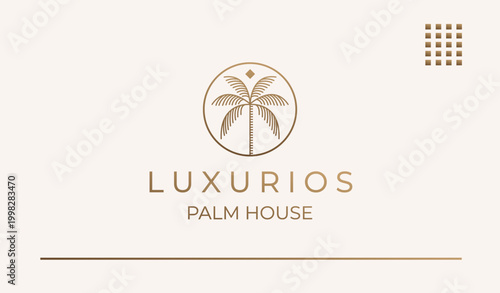 Palm House Luxury Brand Logo for Hotels, Inns, T-shirts and More