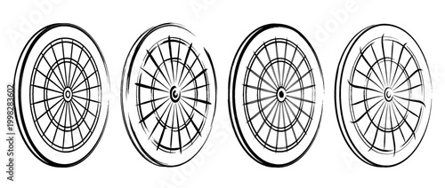 dartboard , Traditional Chinese Brush , strokes swirl style