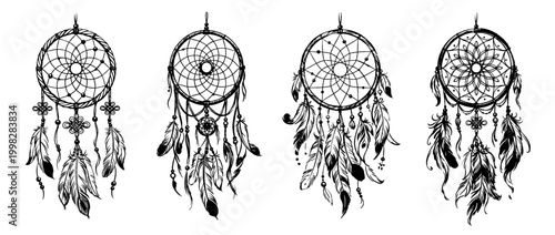 dreamcatcher , Traditional Chinese Brush , strokes swirl style