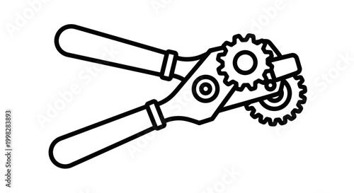 Pliers gripping gear wheel tightly.