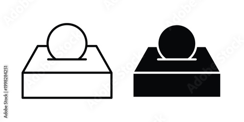 Money donation icon strokes and flat black vectors. Illustrations EPS10