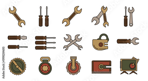 Collection of various metal tools.
