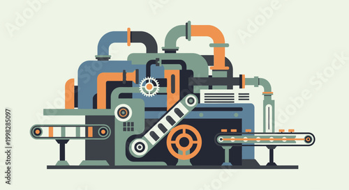 Photos Industrial machinery with conveyor belt.