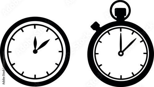 Vintage pocket watches illustration black and white timekeeping devices