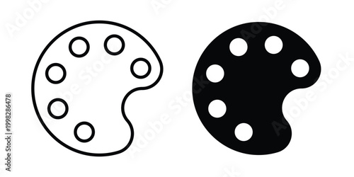 Paint icon strokes and flat black vectors. Illustrations EPS10