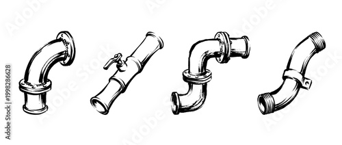 metal pipe , Traditional Chinese Brush , strokes swirl style