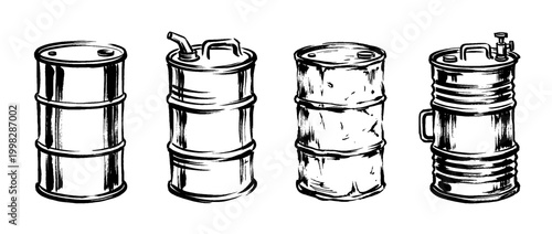 oil drum , Traditional Chinese Brush , strokes swirl style