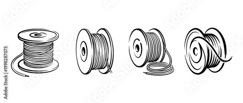 optical fiber spool , Traditional Chinese Brush , strokes swirl style
