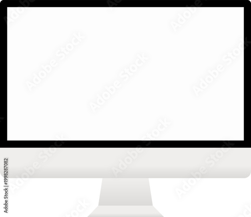 Foto Modern Desktop Computer Monitor Mockup with Blank Screen Flat Design Illustratio