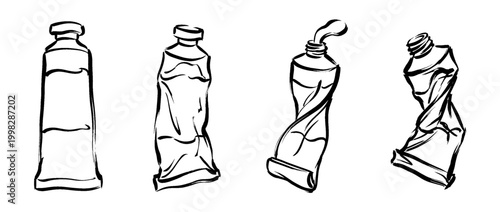 paint tube , Traditional Chinese Brush , strokes swirl style