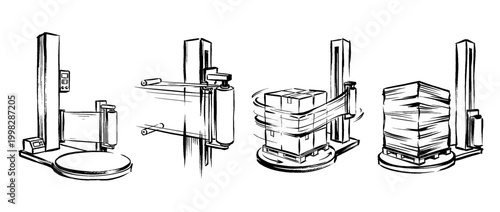 pallet wrapper , Traditional Chinese Brush , strokes swirl style