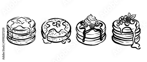 pancake , Traditional Chinese Brush , strokes swirl style