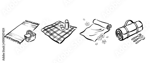 picnic mat , Traditional Chinese Brush , strokes swirl style