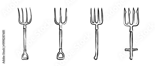 pitchfork , Traditional Chinese Brush , strokes swirl style