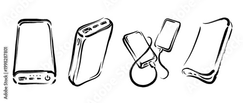 power bank , Traditional Chinese Brush , strokes swirl style