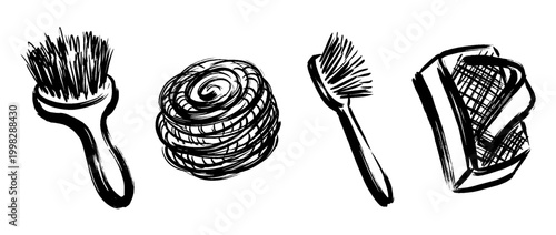 scrubber , Traditional Chinese Brush , strokes swirl style