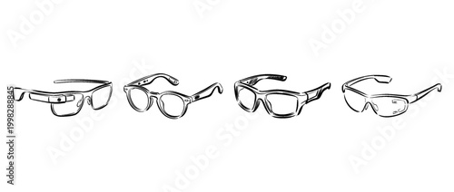 smart glasses , Traditional Chinese Brush , strokes swirl style