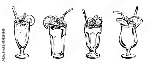 smoothie , Traditional Chinese Brush , strokes swirl style