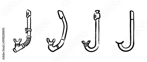 snorkel , Traditional Chinese Brush , strokes swirl style