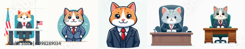 Canvas Print Vector of a cat president