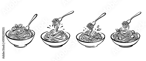 spaghetti , Traditional Chinese Brush , strokes swirl style