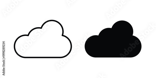 Rain icon strokes and flat black vectors. Illustrations EPS10