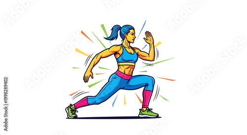 Woman in motion running athletic sportswear fitness