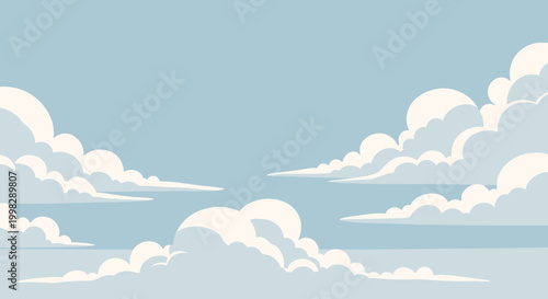 Soft white clouds in sky.