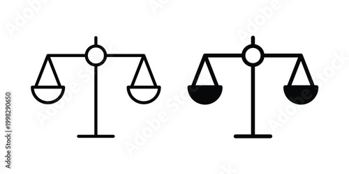 Scale icon strokes and flat black vectors. Illustrations EPS10