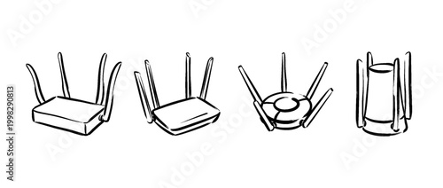 wireless router , Traditional Chinese Brush , strokes swirl style