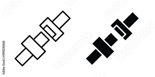 Seat Belt icon strokes and flat black vectors. Illustrations EPS10