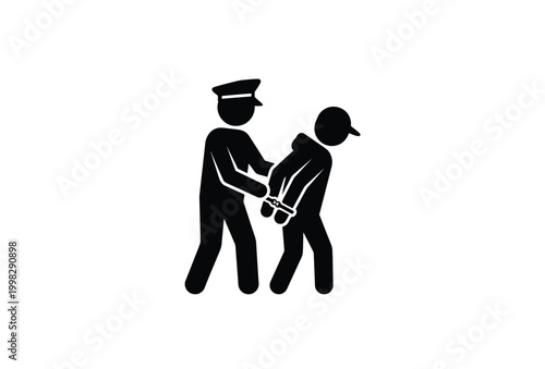 police officer arresting suspect silhouette high quality professional detailed modern elegant stylish clean