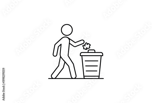 person throwing trash into bin silhouette high quality professional detailed modern elegant stylish