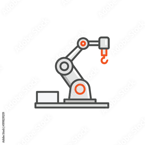 Industrial robotic arm with gripping mechanism in action on a flat surface