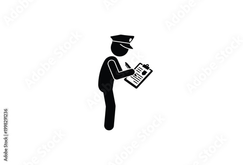 police officer writing ticket silhouette high quality professional detailed modern elegant stylish clean crisp vibrant