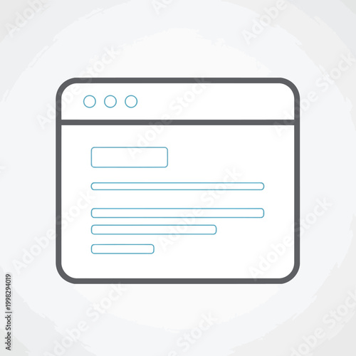 Minimalist design of a web browser window displaying a blank webpage with navigation tabs.